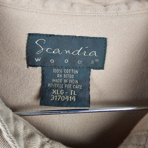 SCANDIA WOODS Vintage Heavy Work Shirt Shacket 100% Cotton Tan Mens Size XLG - Picture 11 of 13